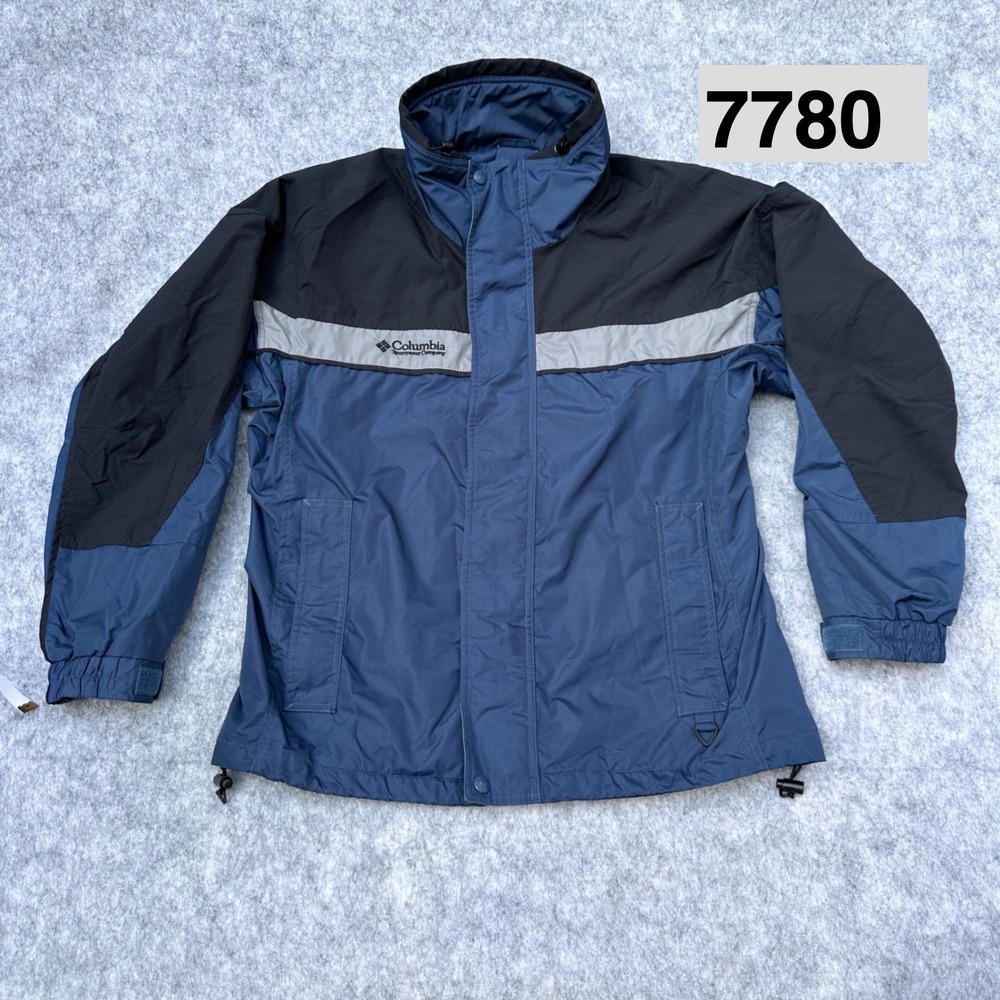 Columbia Mens Sportswear Interchange Jacket Medium Navy Blue Black Colorblock